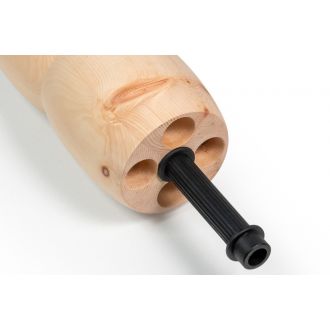 Holzrolle Sanduhr, aus hochwertigem Zirbenholz, mit Achse