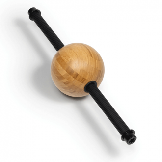 big fascia ball made of bamboo, with axis, intensive massage